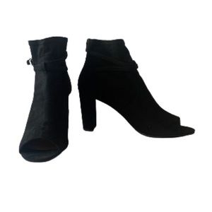 New Direction Alder Faux Suede Open Toe Bootie
